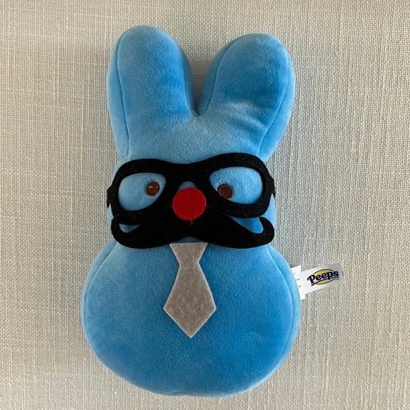 Just Born, Toys Peeps Blue Plush Bunny With Glasses